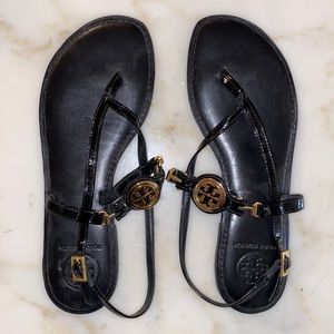 Tory Burch Black Leather Sandals 7.5
